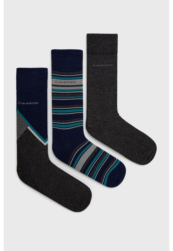 Calvin Klein Skarpetki (3-pack) męskie kolor szary. Kolor: szary