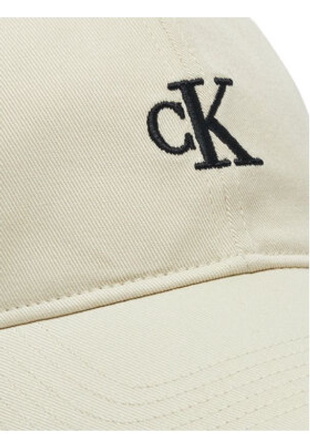 Calvin Klein Jeans Czapka z daszkiem Embroidered Monogram Cap LV04K5024G Biały. Kolor: biały. Materiał: bawełna