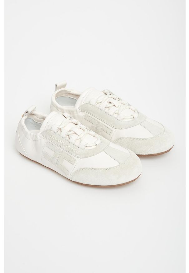 Elisabetta Franchi - Sneakersy damskie skórzane ELISABETTA FRANCHI. Materiał: skóra