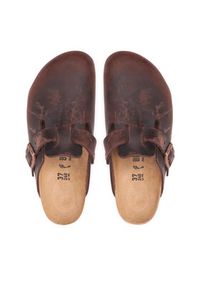 Birkenstock Klapki Boston Bs 860133 Brązowy. Kolor: brązowy. Materiał: skóra, nubuk