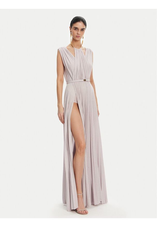 Elisabetta Franchi Sukienka wieczorowa AB-R21-52E2 Fioletowy Regular Fit. Kolor: fioletowy. Materiał: wiskoza. Styl: wizytowy
