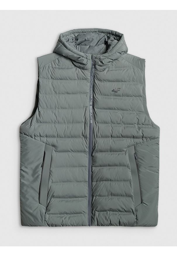 4f - 4F Bezrękawnik z wypełnieniem syntetycznym męski - zielony XL. Kolor: zielony. Materiał: syntetyk. Długość rękawa: bez rękawów