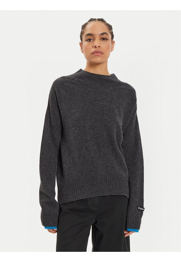 Pinko Sweter Donskoy 104468 A277 Szary Relaxed Fit. Kolor: szary. Materiał: wełna, kaszmir