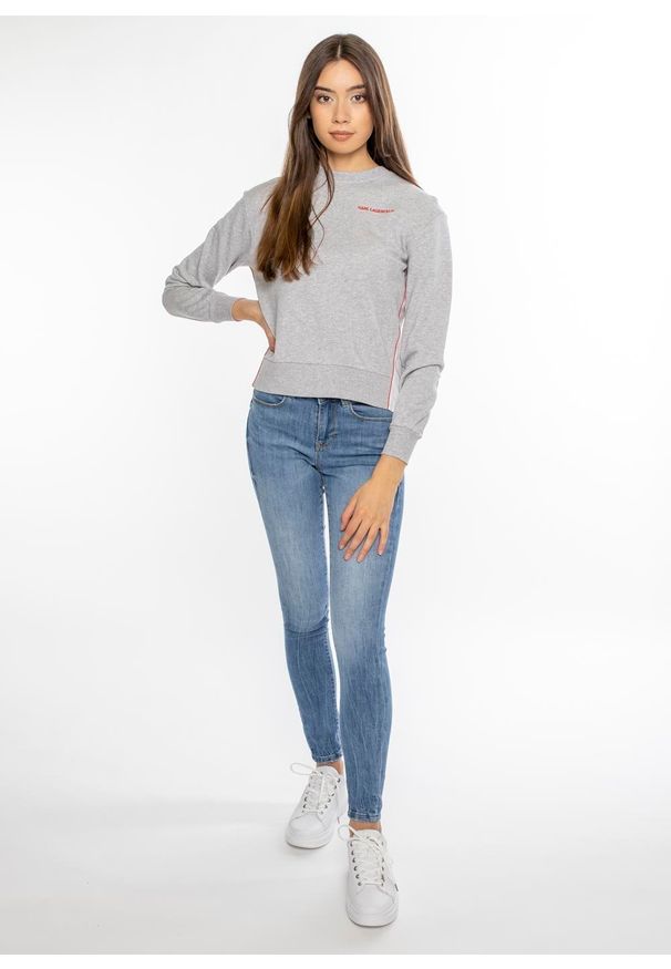 Bluza damska Karl Lagerfeld Sweatshirt (211W1801-255). Kolor: szary. Styl: klasyczny, rockowy