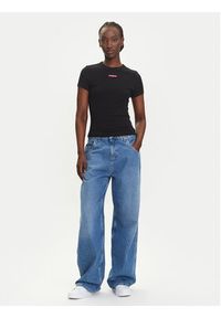 Tommy Jeans T-Shirt Script Label DW0DW21402 Czarny Slim Fit. Kolor: czarny. Materiał: bawełna #4
