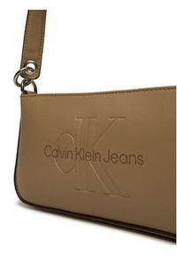 Calvin Klein Jeans Torebka Sculpted Shoulder Pouch25 Mono K60K610679 Beżowy. Kolor: beżowy. Materiał: skórzane