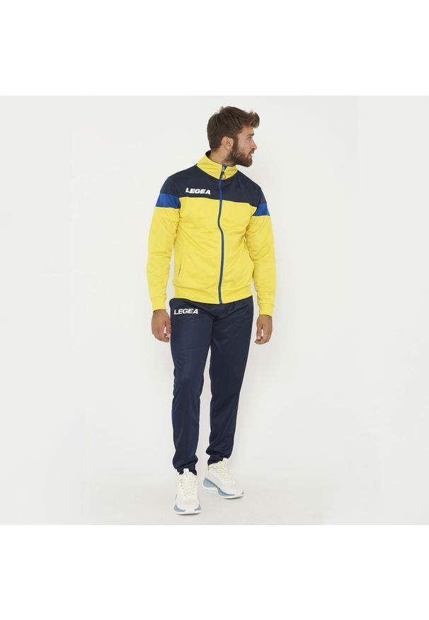 LEGEA - Komplet sportowy BOLIVIA CUBA. Kolor: niebieski, wielokolorowy, żółty. Materiał: dresówka. Wzór: haft. Sport: fitness