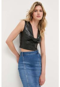 Guess top damski kolor czarny. Kolor: czarny #4