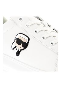 Białe Sneakersy Karl Lagerfeld Stylowe Obuwie Męskie Premium. Okazja: na co dzień. Zapięcie: sznurówki. Kolor: biały. Materiał: skóra. Wzór: aplikacja #3