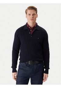 TOMMY HILFIGER - Tommy Hilfiger Sweter Classic MW0MW41955 Granatowy Regular Fit. Kolor: niebieski. Materiał: bawełna #1