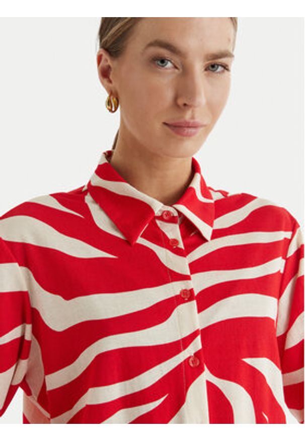 only - ONLY Koszula Sakura 15366883 Czerwony Regular Fit. Kolor: czerwony. Materiał: wiskoza