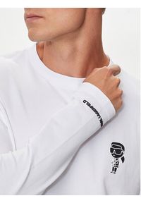 Karl Lagerfeld - KARL LAGERFELD Longsleeve 755405 543221 Biały Slim Fit. Typ kołnierza: dekolt w karo. Kolor: biały. Materiał: bawełna. Długość rękawa: długi rękaw #4