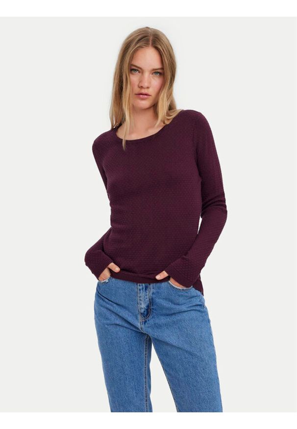 Vero Moda Sweter Care 10136644 Fioletowy Regular Fit. Kolor: fioletowy. Materiał: bawełna