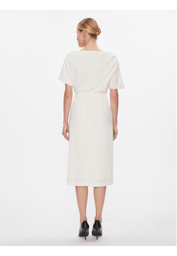 DKNY Sukienka codzienna DD3J233A Écru Regular Fit. Okazja: na co dzień. Materiał: syntetyk. Typ sukienki: proste. Styl: casual