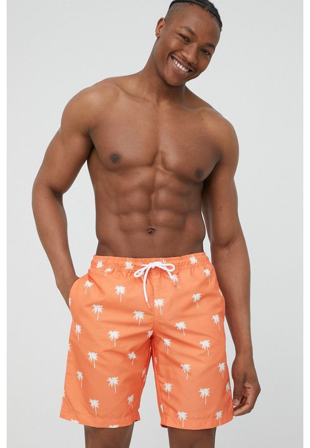 Tom Tailor szorty kąpielowe kolor pomarańczowy. Kolor: pomarańczowy. Materiał: tkanina, włókno, materiał