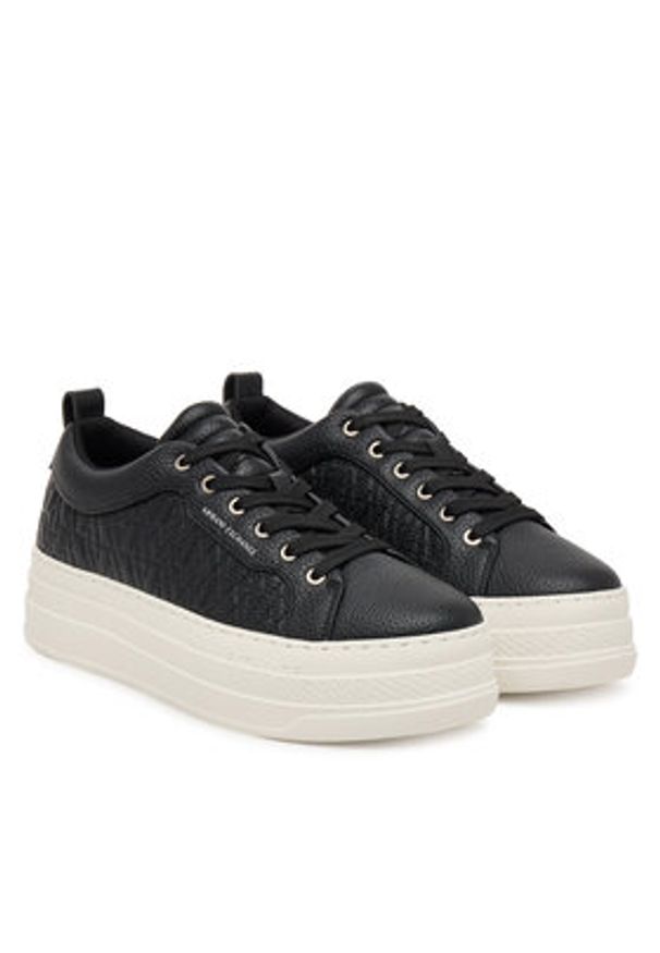Armani Exchange Sneakersy XW001630 AF17351 UC001 Czarny. Kolor: czarny. Materiał: skóra