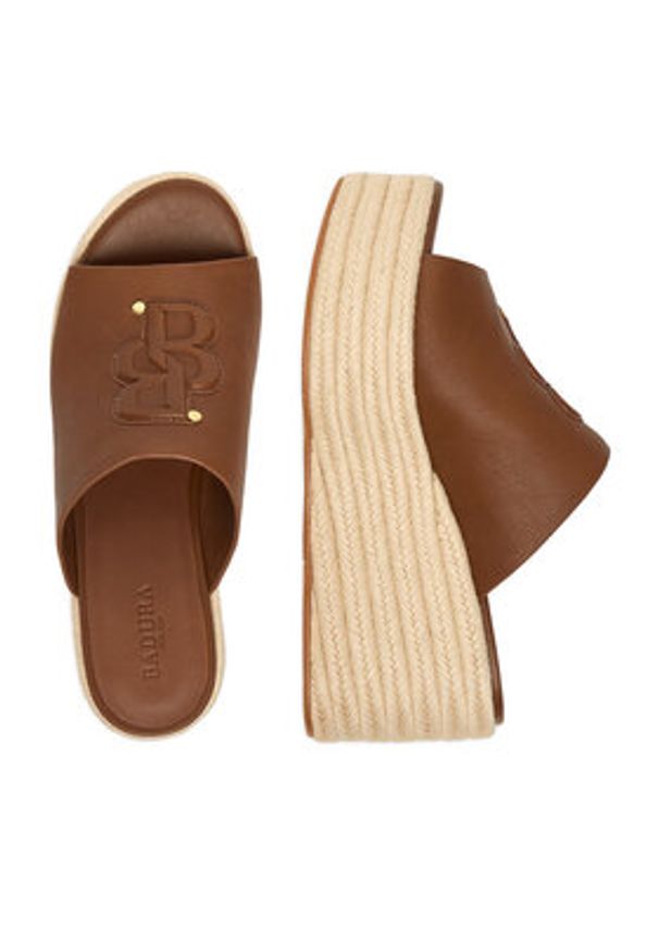 Badura Espadryle EO-AMINA-LT0228-26-801 Brązowy. Kolor: brązowy. Materiał: skóra