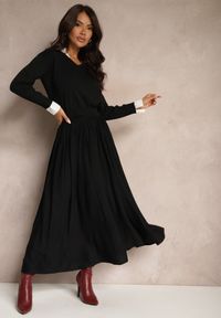 Renee - Czarna Spódnica z Wiskozą o Plisowanym Kroju z Gumką w Pasie Tilisya. Okazja: na co dzień. Kolor: czarny. Materiał: wiskoza. Styl: klasyczny, casual, elegancki