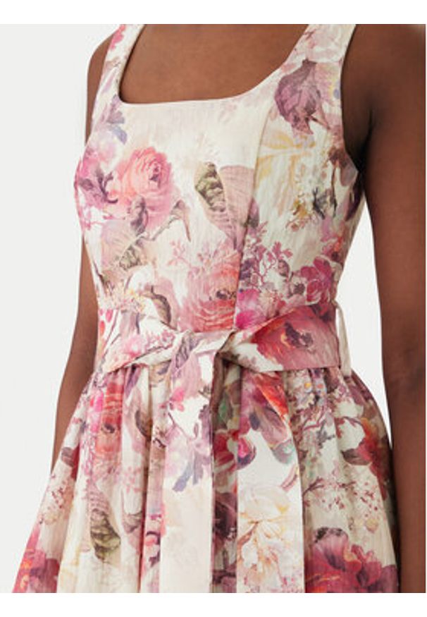 Rinascimento Sukienka koktajlowa CFC0020272002 Kremowy Regular Fit. Kolor: kremowy. Materiał: wiskoza. Styl: wizytowy