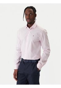 TOMMY HILFIGER - Tommy Hilfiger Koszula MW0MW38347 Różowy Slim Fit. Kolor: różowy. Materiał: bawełna #1