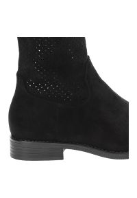 Czarne Kozaki S.Barski Eleganckie Obuwie Damskie. Okazja: na co dzień. Wysokość cholewki: przed kolano. Kolor: czarny. Materiał: skóra ekologiczna, materiał. Szerokość cholewki: normalna. Styl: elegancki #7