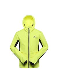 ALPINE PRO - Kurtka męska sportowa Alpine Pro Kerak softshellowa. Kolor: żółty. Materiał: softshell. Sport: kolarstwo, turystyka piesza, fitness