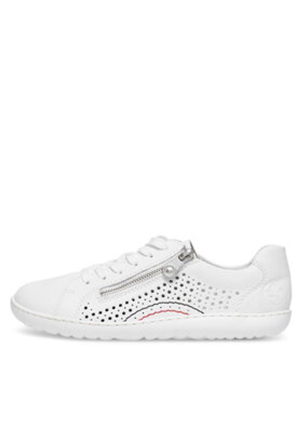 Rieker Sneakersy 52824-80 Biały. Kolor: biały. Materiał: skóra