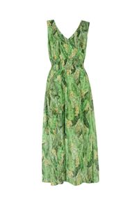 TOP SECRET - Długa sukienka w roślinny wzór. Typ kołnierza: dekolt w kształcie V. Kolor: zielony. Materiał: tkanina. Długość rękawa: na ramiączkach. Długość: maxi #6