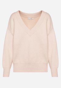 Born2be - Różowy Sweter z Kaszmirem z Dekoltem w Serek Plenae. Okazja: na co dzień. Typ kołnierza: dekolt w serek. Kolor: różowy. Materiał: kaszmir. Styl: klasyczny, casual, elegancki #7
