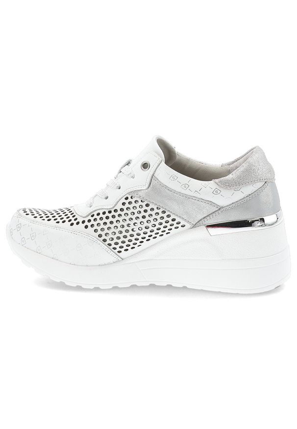 Białe Sneakersy S.Barski Modne Obuwie Damskie Na Koturnie. Okazja: na co dzień. Kolor: biały. Materiał: materiał. Szerokość cholewki: normalna. Obcas: na koturnie. Styl: elegancki, casual, sportowy