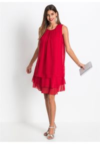 Sukienka szyfonowa bonprix czerwony. Kolor: czerwony. Materiał: szyfon #6