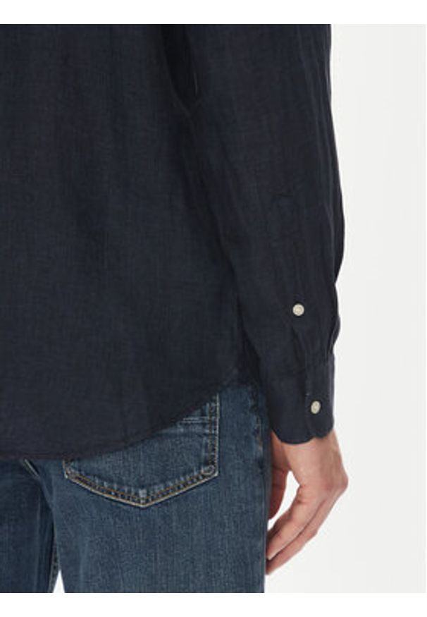 TOMMY HILFIGER - Tommy Hilfiger Koszula MW0MW39271 Granatowy Regular Fit. Kolor: niebieski. Materiał: len