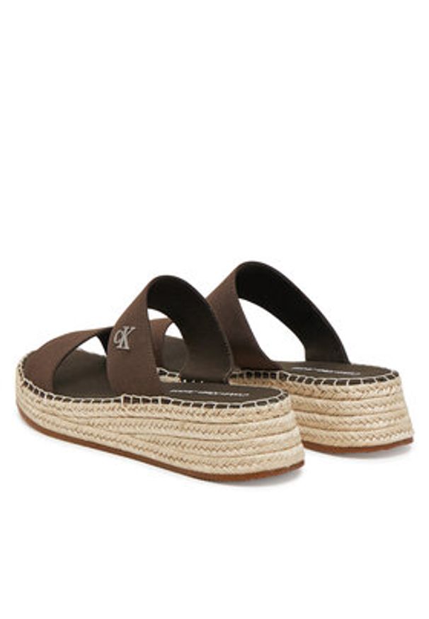 Calvin Klein Jeans Espadryle Sporty Rope Mg Lth Webbing YW0YW01704 Brązowy. Kolor: brązowy. Materiał: materiał. Styl: sportowy