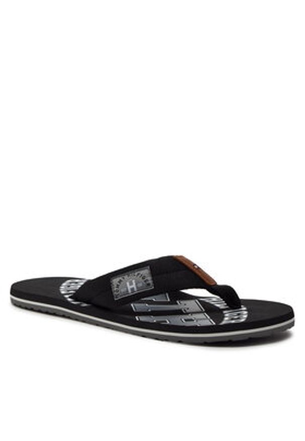 TOMMY HILFIGER - Tommy Hilfiger Japonki Essential Th Beach Sandal FM0FM01369 Czarny. Kolor: czarny. Materiał: materiał