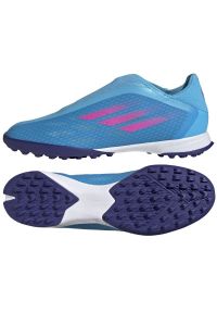 Adidas - Buty adidas X Speedflow.3 Ll Tf M GW7500 niebieskie niebieskie. Kolor: niebieski. Materiał: guma. Szerokość cholewki: normalna