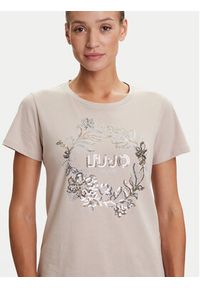 Liu Jo Sport T-Shirt TF5162 JS923 Beżowy Regular Fit. Kolor: beżowy. Materiał: bawełna. Styl: sportowy