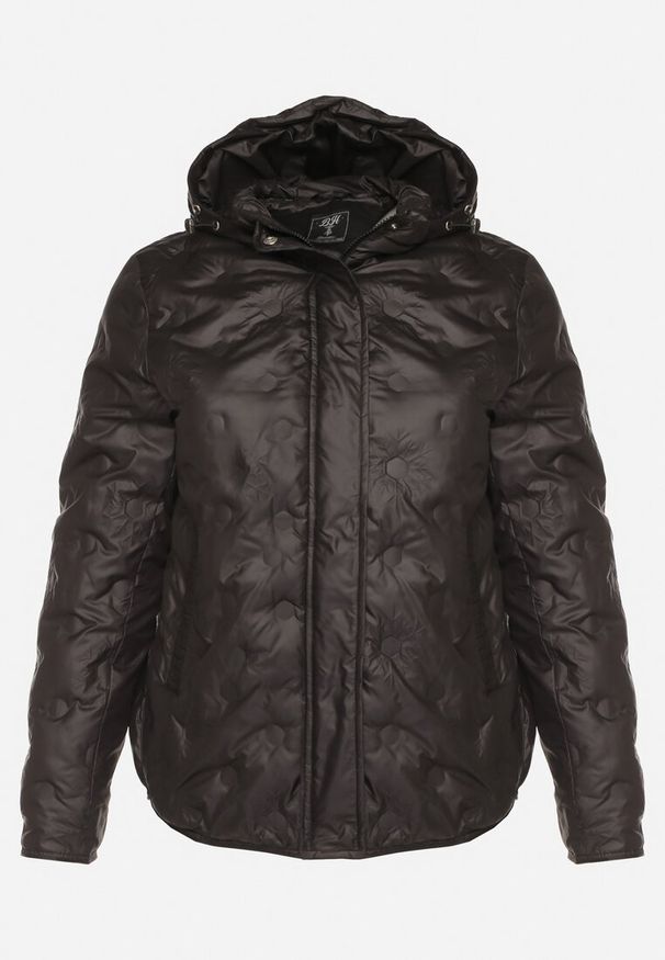 Born2be - Czarna Pikowana Kurtka Przejściowa z Kapturem Arivitte. Okazja: na co dzień. Typ kołnierza: kaptur. Kolekcja: plus size. Kolor: czarny. Materiał: jeans. Styl: elegancki, casual