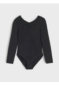 Sinsay - Body z długimi rękawami - czarny. Kolor: czarny. Długość rękawa: długi rękaw. Długość: długie #1