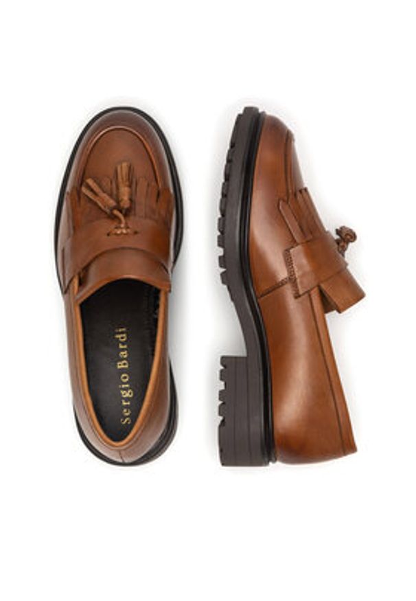 Sergio Bardi Loafersy WI34-GALA-01SB Brązowy. Kolor: brązowy. Materiał: skóra