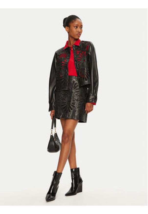 Vero Moda Koszula Rocky 10330114 Czarny Loose Fit. Kolor: czarny. Materiał: skóra