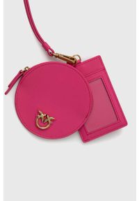 Pinko etui na karty skórzane kolor fioletowy. Kolor: fioletowy. Materiał: skóra #2