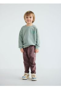 Reserved - Bawełniane legginsy - fioletowy. Kolor: fioletowy. Materiał: bawełna