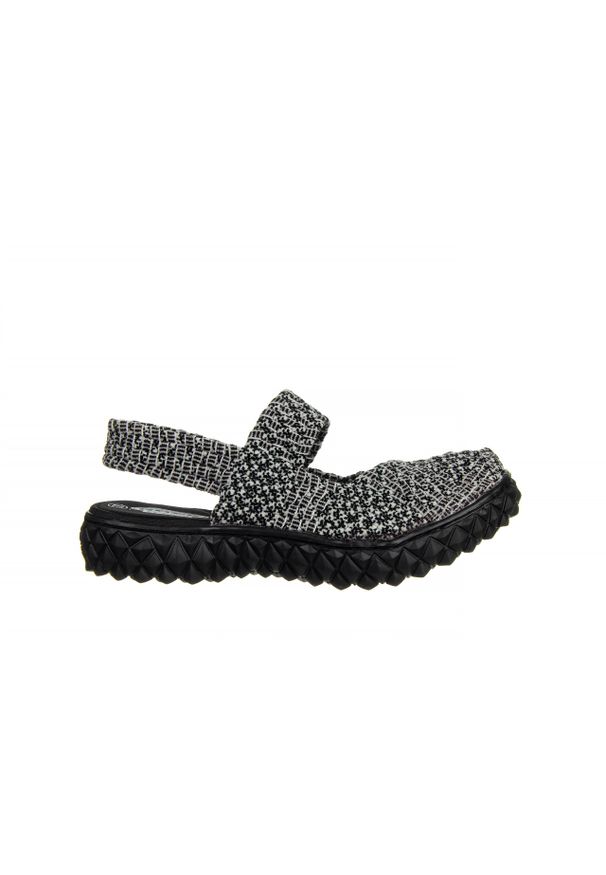 Sandały Rock Over Sandal Sashiko Cashmere 032863, Czarny/Biały, Materiał. Zapięcie: pasek. Kolor: czarny. Materiał: tkanina. Sezon: lato, wiosna. Styl: rockowy