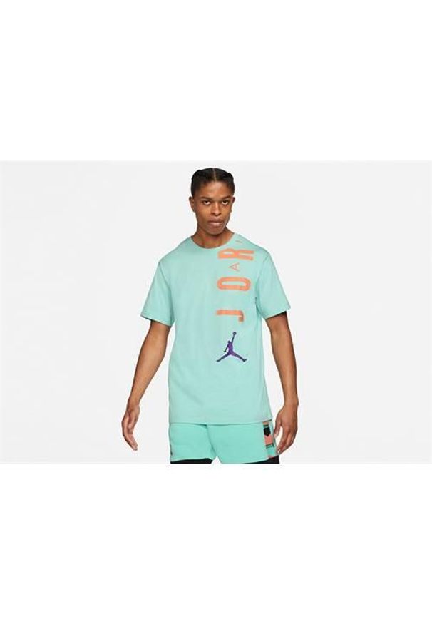 Koszulka sportowa męska Nike Air Jordan Stretch. Kolor: zielony. Długość rękawa: krótki rękaw. Długość: krótkie. Sport: koszykówka