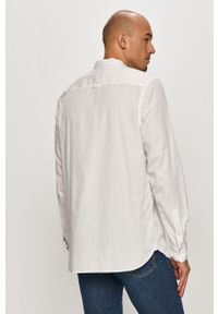 Calvin Klein - Koszula bawełniana. Okazja: na co dzień. Typ kołnierza: kołnierzyk stójkowy. Kolor: biały. Materiał: bawełna. Długość rękawa: długi rękaw. Długość: długie. Wzór: gładki. Styl: casual #2