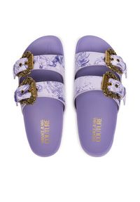 Versace Jeans Couture Klapki 80VA3SM1 ZS366 338 Fioletowy. Kolor: fioletowy. Materiał: skóra #2