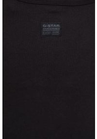 G-Star RAW - G-Star Raw sukienka bawełniana D21625.B771 kolor czarny maxi dopasowana. Kolor: czarny. Materiał: bawełna. Długość rękawa: na ramiączkach. Typ sukienki: dopasowane. Długość: maxi #3