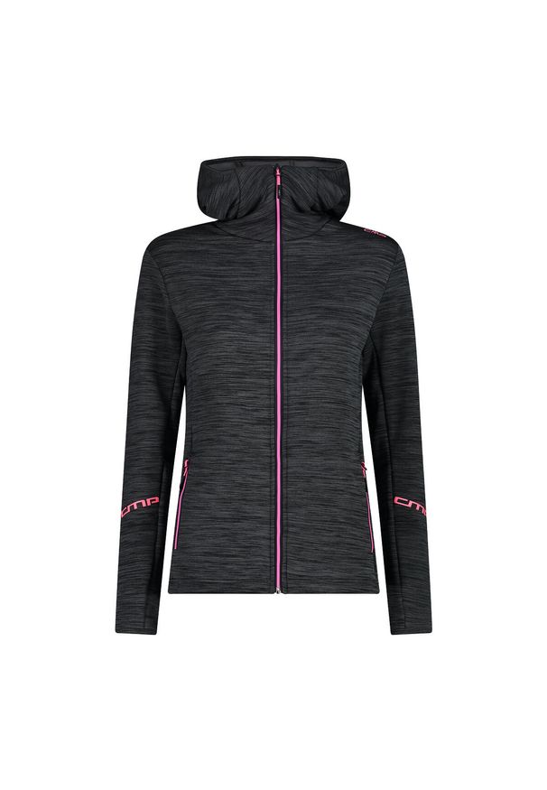 Polar z kapturem dla kobiet CMP. Typ kołnierza: kaptur. Kolor: czarny. Materiał: polar. Sport: turystyka piesza