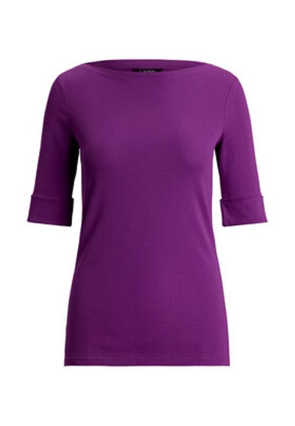 Lauren Ralph Lauren - LAUREN RALPH LAUREN Bluzka 200654963192 Fioletowy Slim Fit. Kolor: fioletowy. Materiał: bawełna