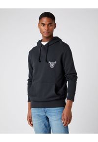 Wrangler - WRANGLER BIKER HOODIE MĘSKA BLUZA Z KAPTUREM FADED BLACK W6F4HAXV6. Typ kołnierza: kaptur